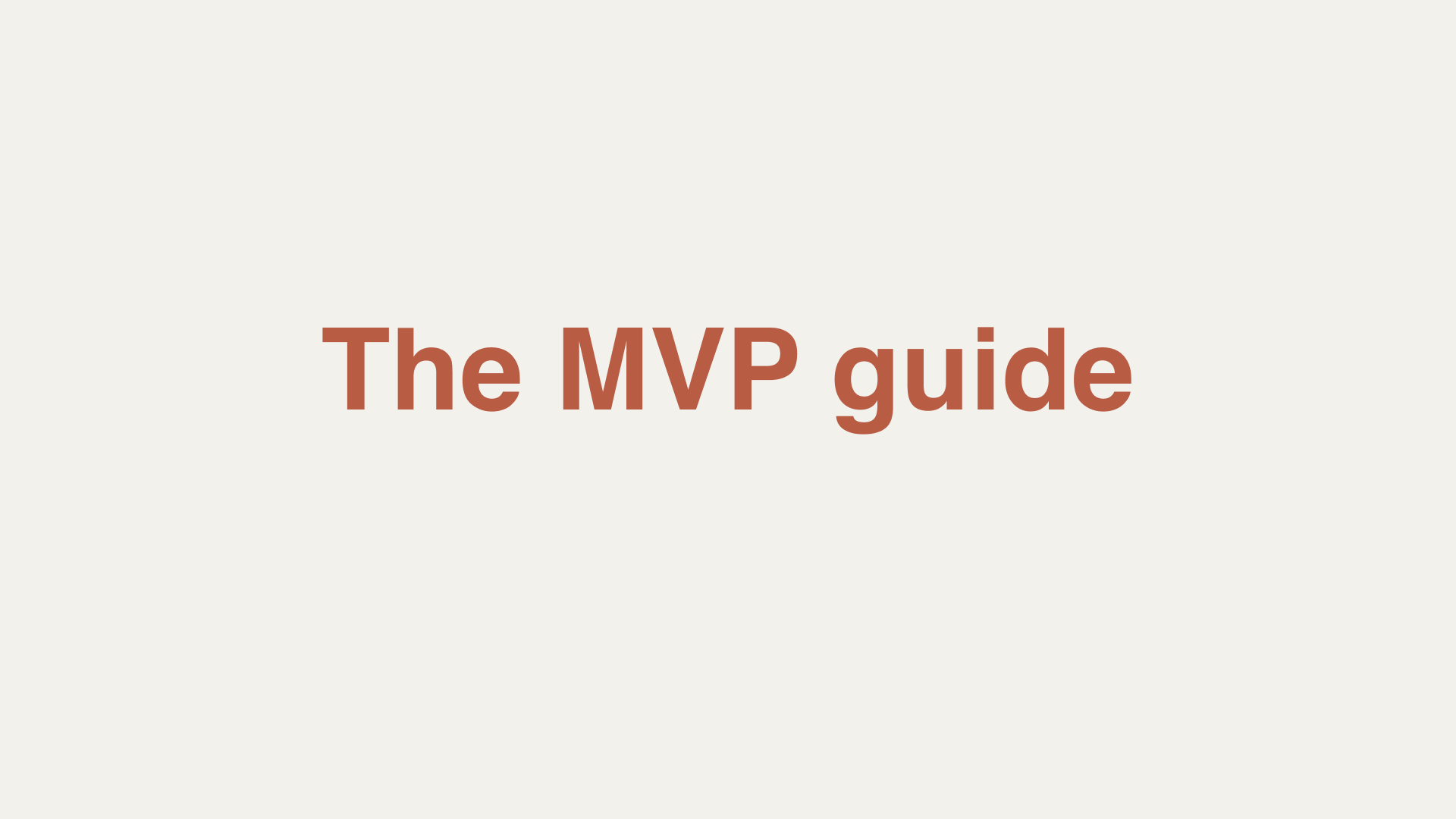 Minimum viable product