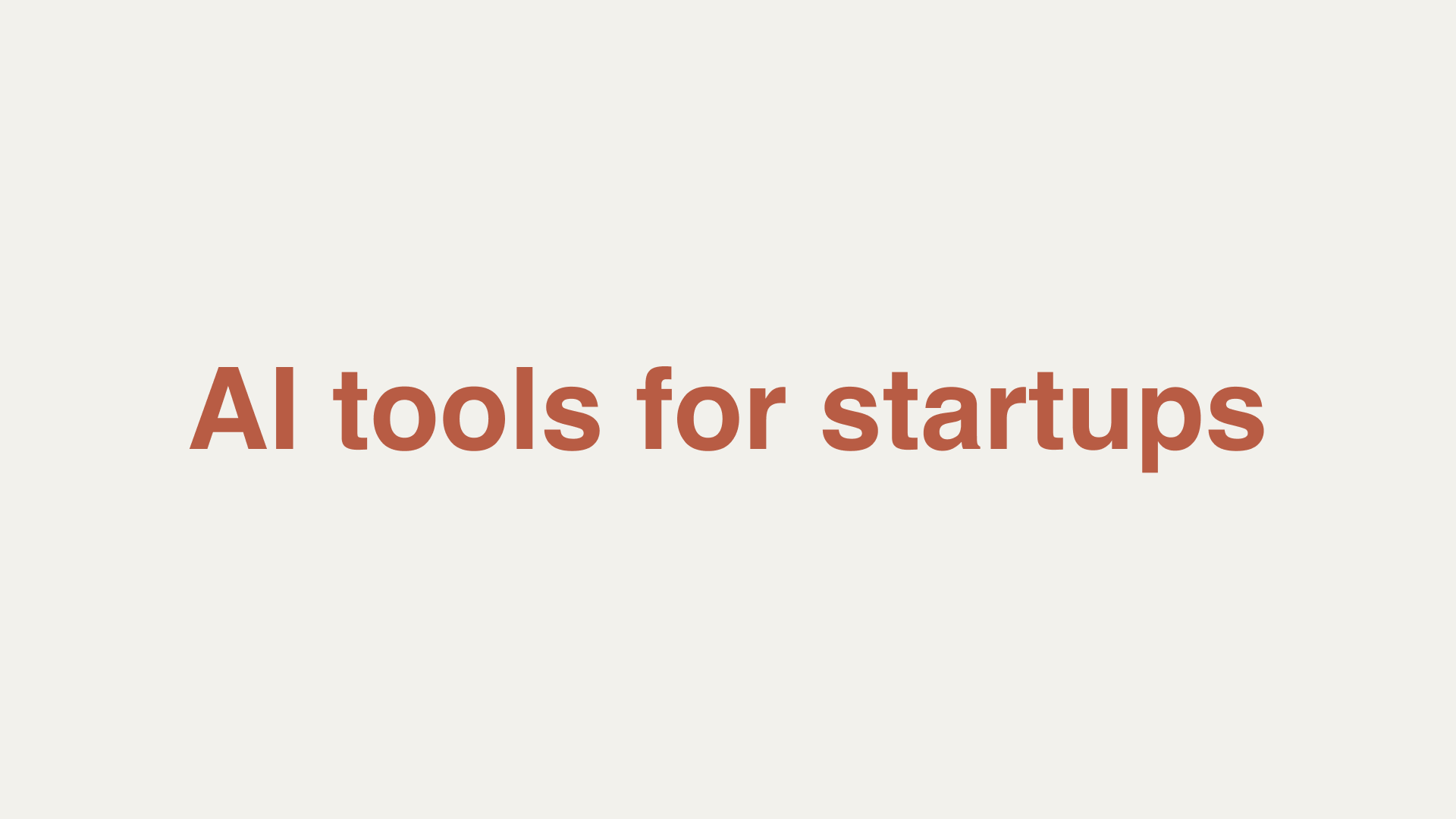 AI tools for startups